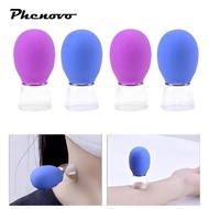 [Phenovo] Saraka 4 Pieces Facial Cupping Set, Vacuum Suction, Portable Silicone Cupping