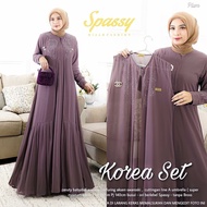 gamis pesta mewah ceruty babydoll gamis rompi wanita bw8102 korea set