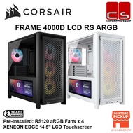Corsair FRAME 4000D LCD RS ARGB Premium Mid-Tower PC Case (Black / White)Pre-Installed Xeneon + 4 AR