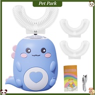 Accieey Adjustable Electric Toothbrush Kids Electric Toothbrush Cartoon Dinosaur Electric Toothbrush