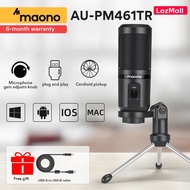 MAONO AU-PM461TR ไมโครโฟน USB คอนเดนเซอร์บันทึก ไมโครโฟน PC พร้อมขาตั้งสามขา สำหรับออนไลน์การประชุม 
