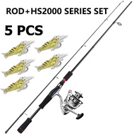 เบ็ดครบชุดถูกๆ รอกเบทครบชุด 6 ฟุต เบ็ดตกปลา รอกเบ็ด 5.2:1 เบ็ดตกปลาคบ1ชุด คันเบ็ด ul อุปกรตกปลา ลอกเ