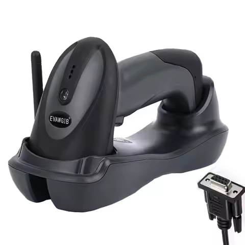 Handheld Wireless QR Barcode Scanner COMS 1D 2D Bar Code Reader with USB and RS232 Interface for Ser