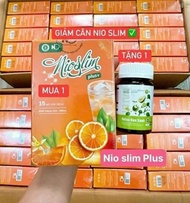 Siro Giảm Cân Cam Nio slim Plus+ Chính hãng Hộp 15 gói gói 10ml  Tặng detox rau củ