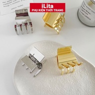 Korean crab claw hairpin for beautiful women hottrend metal small size iLita - bag cute hair bun wit