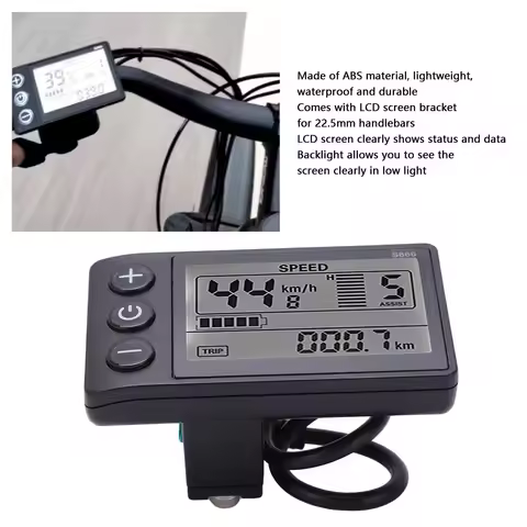 Waterproof Plug LCD Display Electric S866 LCD Display Meter 24V 36V 48V Control Panel with Waterproo
