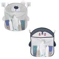 Baby Bath Toys For Kids Storage Bag Bathroom Mesh Bag Shark Strong Suction Cups Net Summer Bathtub W