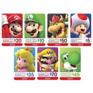 Nintendo eShop Prepaid Gift Top Up Card 30/40/60 USD