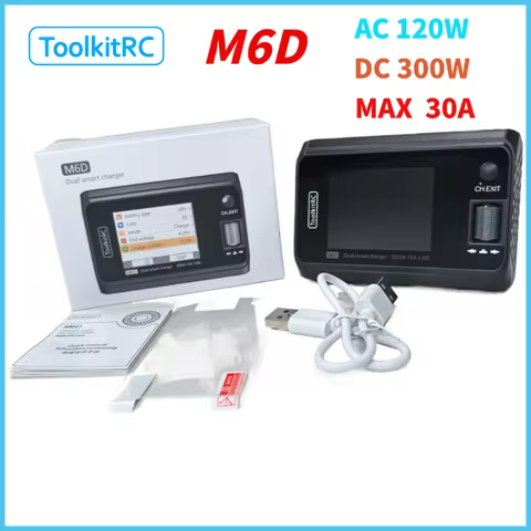 ToolkitRC M6D Dual Channel 3S Lipo NiMh Battery Charger Smart Balance Discharger For 1-6S Lipo Batte