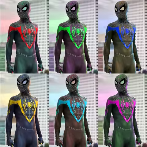 Multiple Colors PS5 Miles Morales Spiderman Cosplay Zentai Bodysuit Spandex Miles Spiderman Hallowee