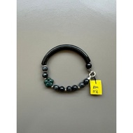 CC35 Ready Stock Jade Wuji Half Bangle 翡翠乌鸡半镯款式 (wrist 13/14cm)