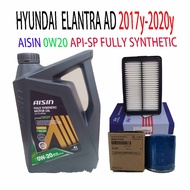 HYUNDAI ELANTRA AD 2017year - 2020year OIL FILTER + AIR FILTER +AISIN 0W20 API-SP(USE 10K KM) FULLY 