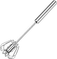 egg Whisks for Cooking 1PC Stainless Steel Egg Whisk, Semi-Automatic Egg Beater,Hand Mixer Self Turning Egg Stirrer,Cream Whisk, Hand Whisk, Baking beater (Color : 12 inch) (12 Inch)