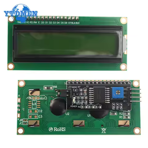LCD1602 LCD Module Yellow Green Screen IIC/I2C 1602 LCD Display IIC I2C Interface 5V for Arduino
