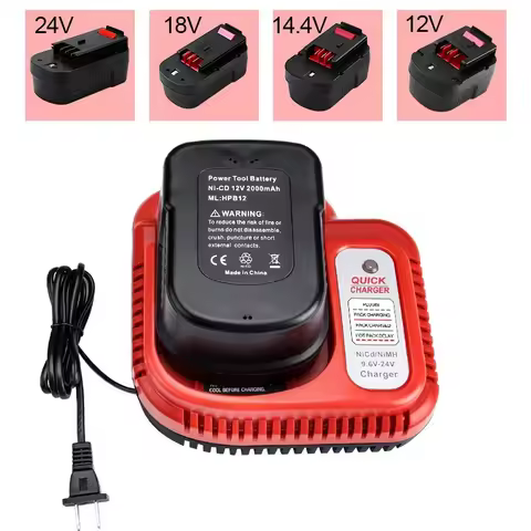 Suitable for Ni-cd&Ni-Mh Battery Charger 9.6V/12V/14.4V/18V for Black&Decker Fast Battery Charger Fs