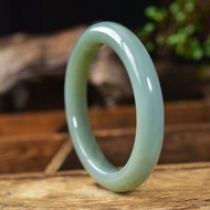 收藏級天然和田玉且末藍手鐲 圈口59.2mm 玉質細膩溫潤 手工打磨