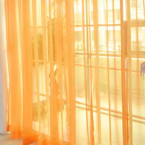 Sheer Curtain Eye-catching Window Drape Smooth Surface Washable Useful Practical Material Tulle Curt