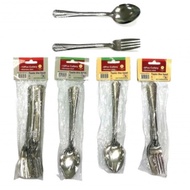 VIP 12 Pcs Stainless Steel Spoon Fork / Sudu Garpu Besi