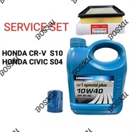 LUBRIMAXX 10W40-4L +Honda Oil Filter +Air filter 17220-P2J-000 HONDA CR-V S10 CIVIC S04 Service Set