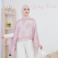Cardigan Wanita Ceruty Printing Motif Bunga Outer  Batwing Kebaya Pelengkap Dress Gamis