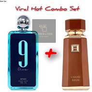 Combo Set Liquid Brun by French Avenue & Afnan 9am Dive Perfume for Men and Women 100ml EDP Unisex 9