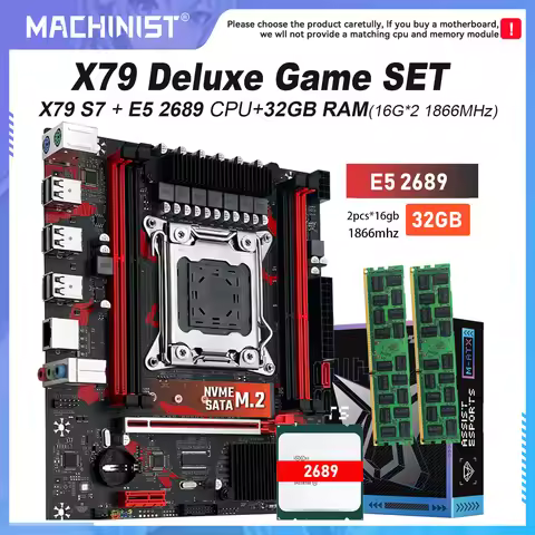MACHINIST X79 Motherboard S7 LGA2011-3 Xeon Kit E5 2689 CPU Processor and DDR3(2x16gb)32gb 1866MHz M