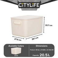 Citylife 20.5L Organisers Storage Boxes Kitchen Containers Wardrobe Shelf Desk Home With Closure Lid - XL H-7705