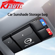 Luxury GAC Motor Car Sun Visor Organizer PU Leahter Multi-Pocket Auto Storage Pouch Glasses Box Card