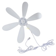 BT Quiet Operation USB Hanging Fan 16 5 Leaves 10 7ft Power Cord 5W Design For Camping Garage Car Us
