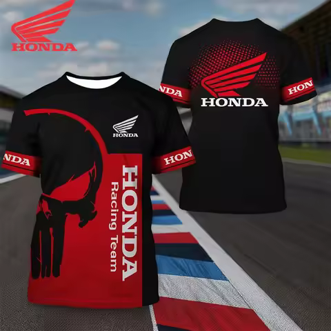 Summer Men's Honda T-Shirt Short Sleeve Vintage Classic Quick-Dry Jersey Sports Motorcycle Racing Ca