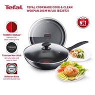 Tefal COOK & CLEAN Wokpan 28cm (wt Glass lid) B22572