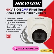 HIKVISION CCTV 2MP Indoor Dome Camera TVI/AHD/CVI/CVBS DS-2CE76D0T-EXIPF (3.6mm)