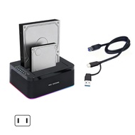 R* Double Bay Hard Drive Enclosure for 2 5 3 5inch Docking Station with LED Light