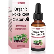 Poke Root and Castor Oil – 1 fl oz (30ml) Natural Lymphatic Support Massage Oil, Soothing Relief for
