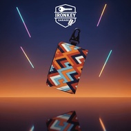 GANTUNGAN STNK Wallet Car Keychain 3 Slots Canvas Zigzag Motif - Ironkey Garage - A015
