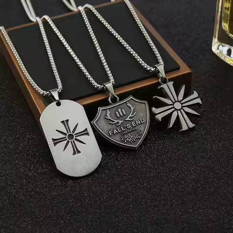 New PS4 Game Far Pendants Necklaces Ares 4 Eden's Gate Cult Sunflower Logo Key Chain Keyring For Men