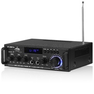 Douk Audio BT298 pro Dual MIC Bluetooth 5.0 Amplifier Stereo 2.0 Channel USB Player FM Radio for Home/Car Speaker Karaoke 50W×2