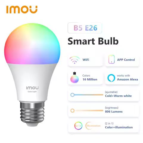 Imou B5（E26/E27）B22 Smart Light Bulb Control Lamp Base Dimmable Light Led Lamp Bombilla Colorful Cha