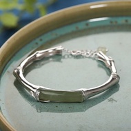 HZP Gelang giok untuk wanita dengan gelang bambu gelang titanium asli anti luntur gelang couple gela