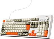 nacodex AJAZZ AK35I V3 Wired Mechanical Keyboard, 104 Keys Gaming Keyboard, Equipped with Multimedia
