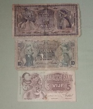 Unik Uang kuno indonesia seri wayang set 5-25 gulden Berkualitas