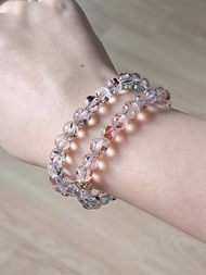 小高品超七 玻璃體毒液彼岸花金草莓 超七 7MM水晶手鏈