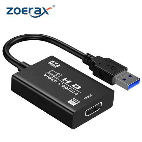 ZOERAX HDMI TO USB 3.0 Capture Card 4K Input/1080P 60Hz Recording Compatible with Windows/Mac/Linux,