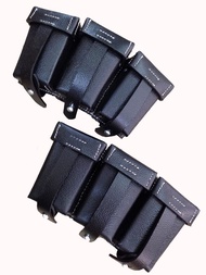 World War Repro WW2 German 98K K98 Mauser Rifle 8mm Triple Ammunition Pouch Black Leather Belt Pouch