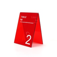 Cafe Resto Table Number - Acrylic Table Number Set 8x6x11 cm