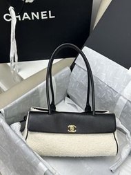 Chanel 26s法棍包，tweed 毛呢黑白熊貓腋下包