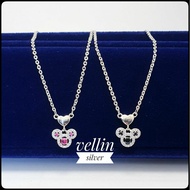 925 SILVER CHILDREN'S NECKLACE, GENUINE WHITE GOLD PLATED - 925 SILVER MICKEY NECKLACE