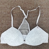 28A 60A Front Buckle Light Grey Lace Bra