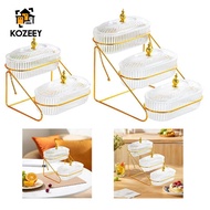 KOZEEY Fruit Bowl Tray Serving Tray Multipurpose Salad Desert Plates with Lid Fruit