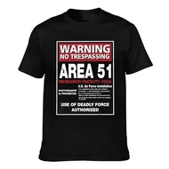 Casual Printed Alien Area 51 Warning Sign Men'Tee Cotton T-Shirt